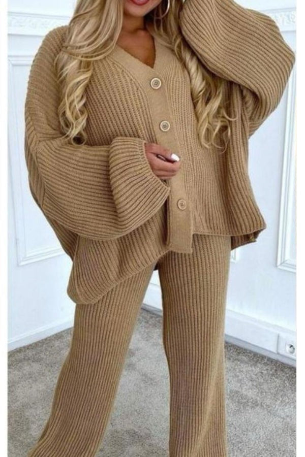 Ladies 4 Button Loungewear Set - Quality Two Piece Design