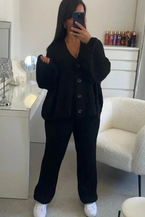 Ladies 4 Button Loungewear Set - Quality Two Piece Design