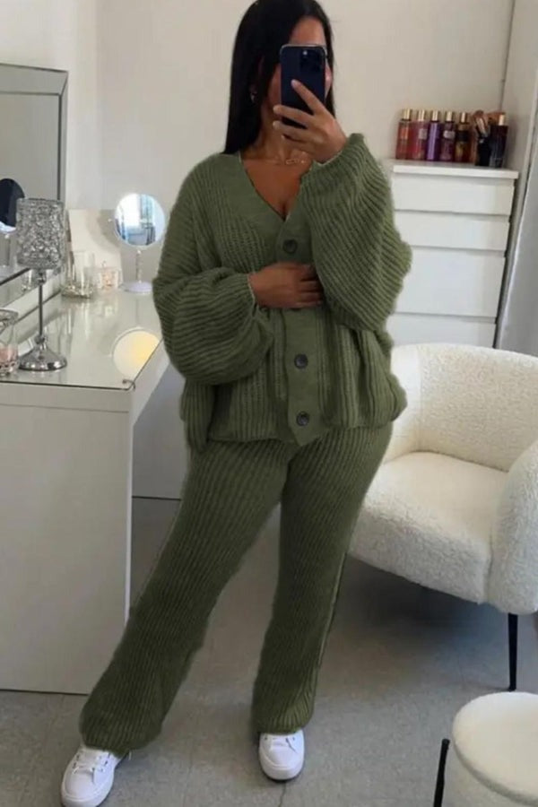 Ladies 4 Button Loungewear Set - Quality Two Piece Design