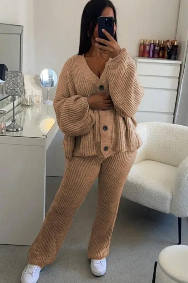 Ladies 4 Button Loungewear Set - Quality Two Piece Design