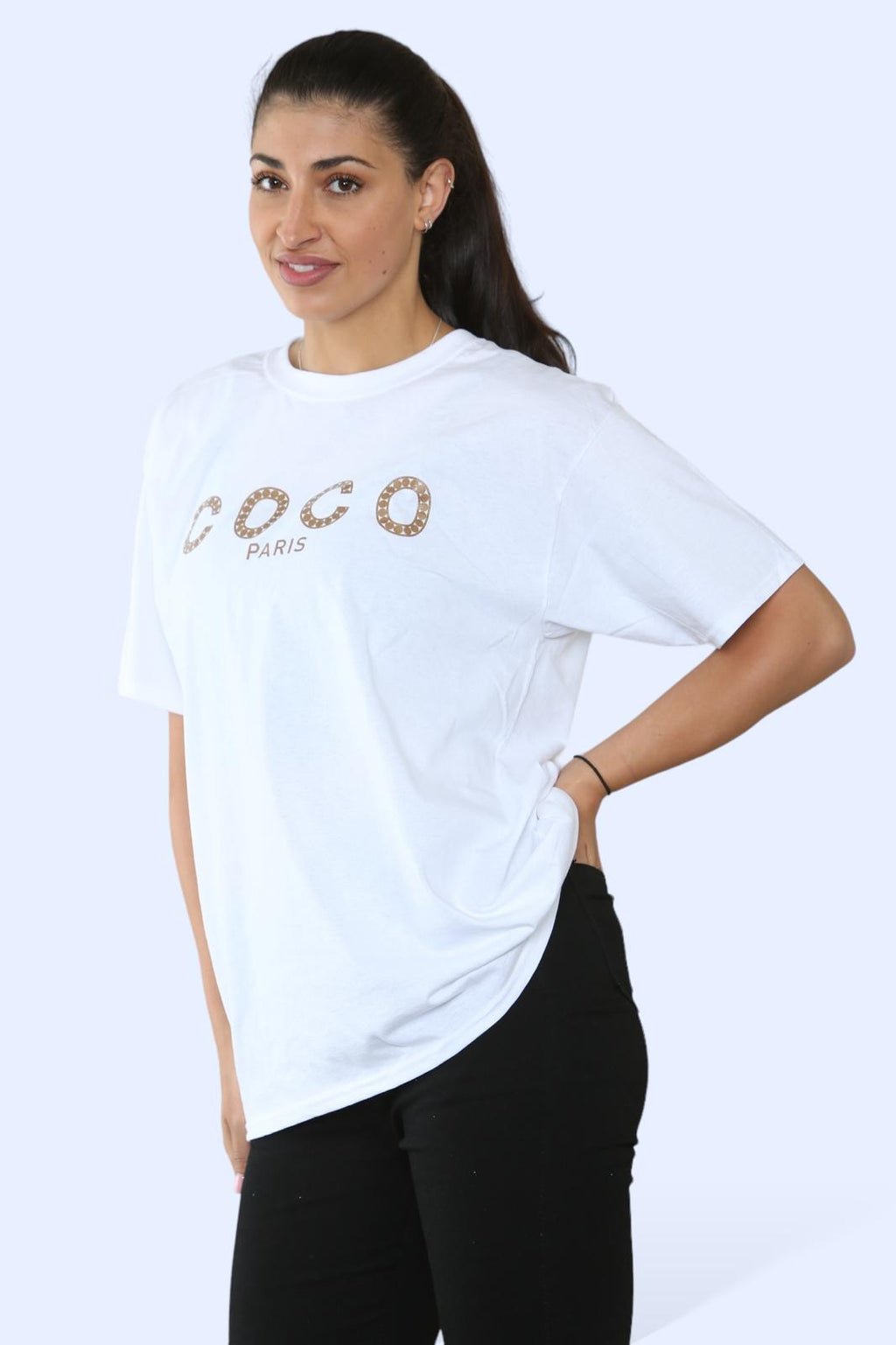 Ladies 'Coco Paris' Printed T-Shirt - Short Sleeve Graphic Tee