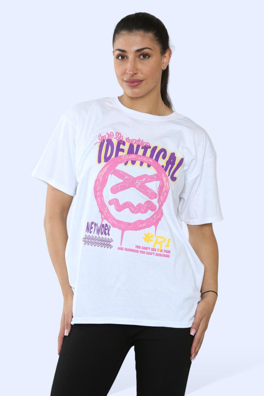 Ladies 'Identical' Printed T-Shirt - Short Sleeve Graphic Tee