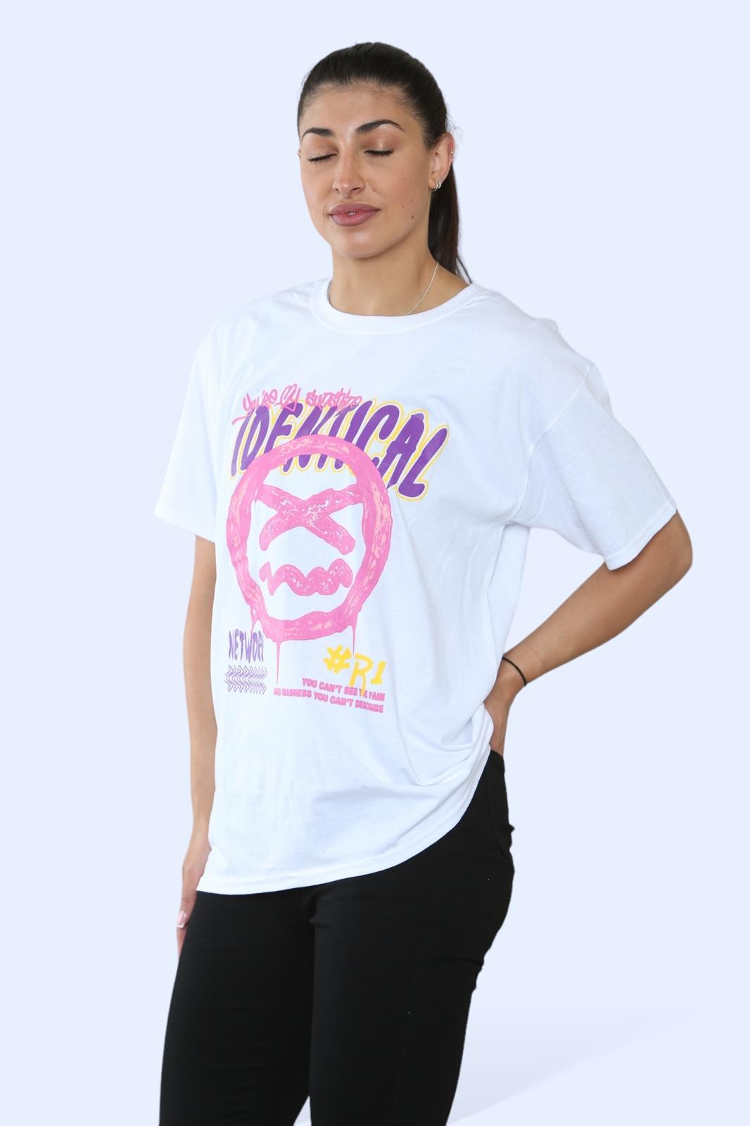 Ladies 'Identical' Printed T-Shirt - Short Sleeve Graphic Tee