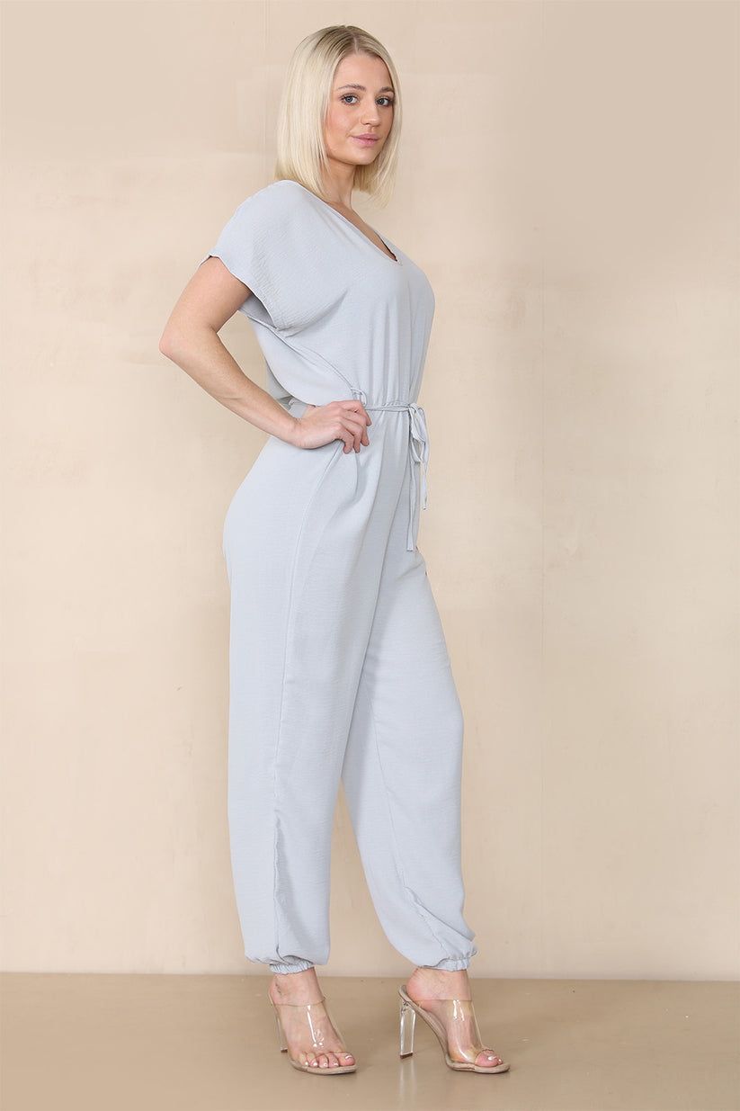 Ladies Tie Waist Harem Jumpsuit - Stylish Relaxed Fit