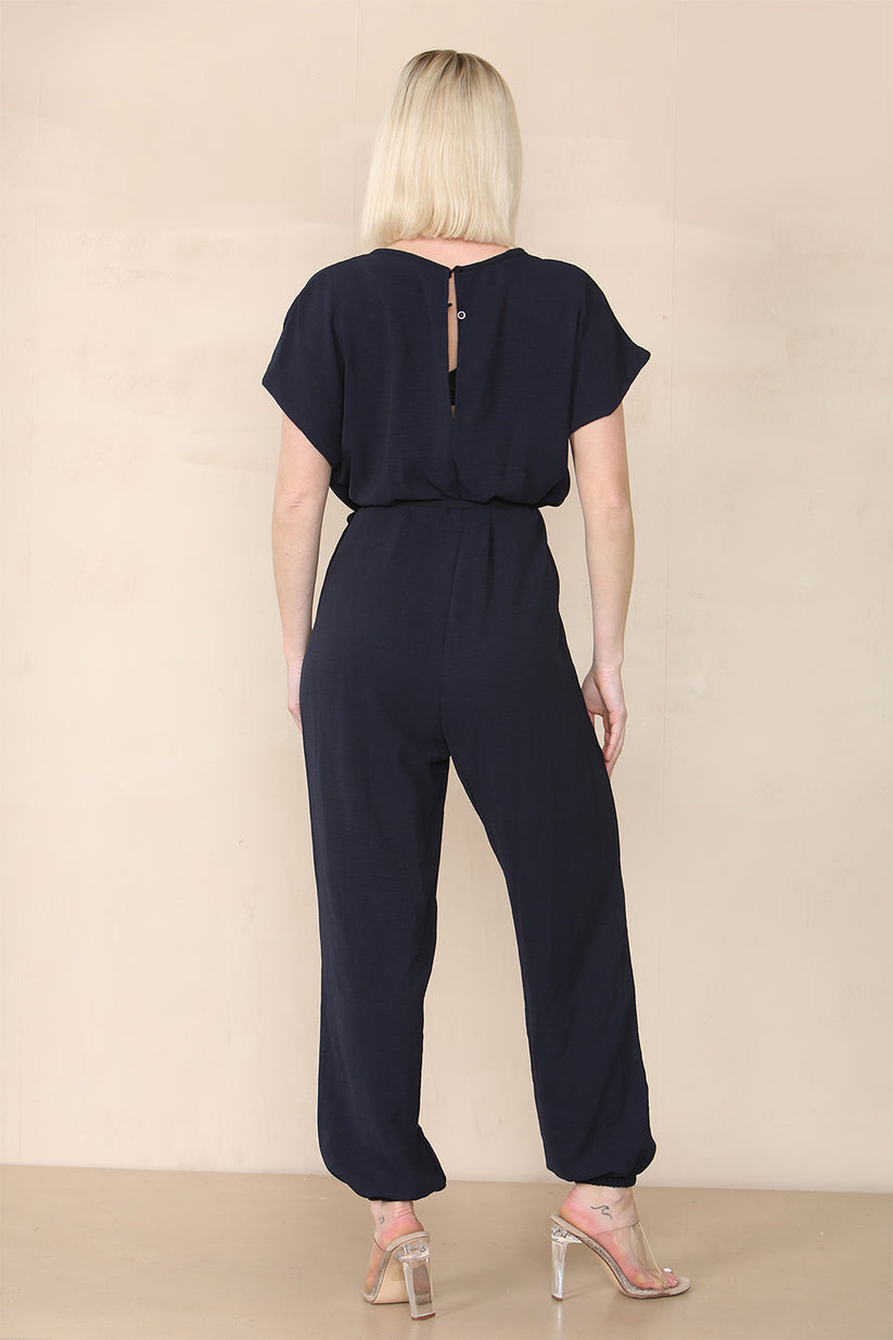Ladies Tie Waist Harem Jumpsuit - Stylish Relaxed Fit