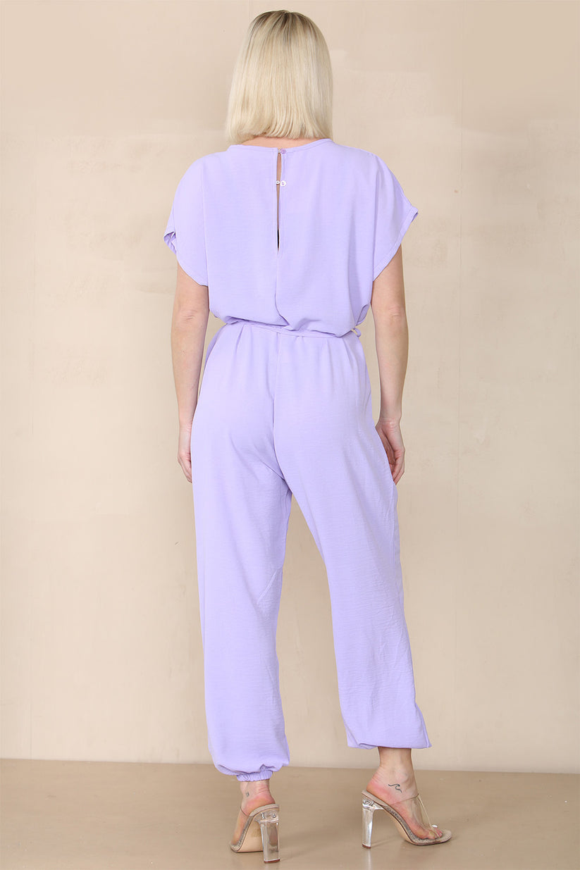 Ladies Tie Waist Harem Jumpsuit - Stylish Relaxed Fit
