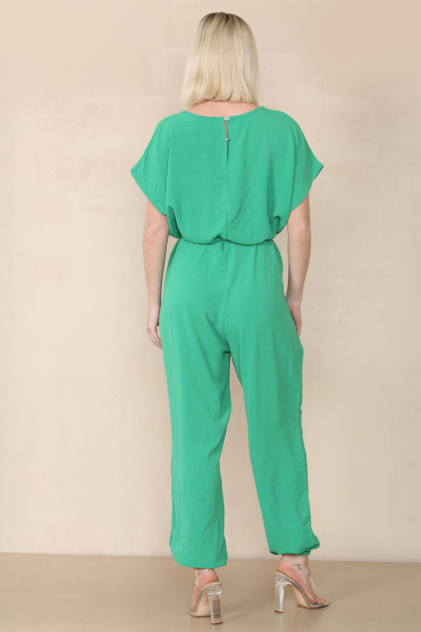 Ladies Tie Waist Harem Jumpsuit - Stylish Relaxed Fit