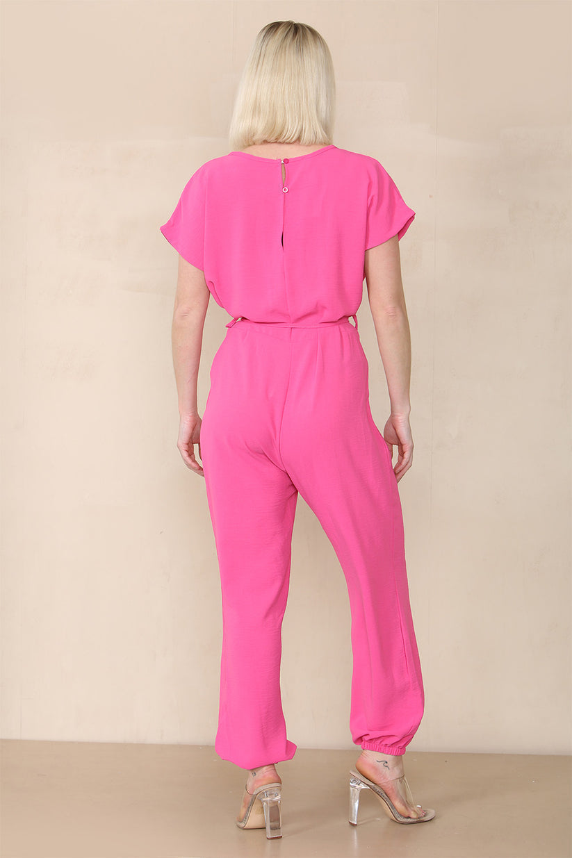 Ladies Tie Waist Harem Jumpsuit - Stylish Relaxed Fit
