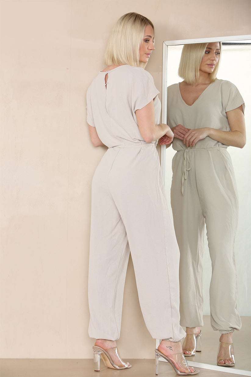 Ladies Tie Waist Harem Jumpsuit - Stylish Relaxed Fit