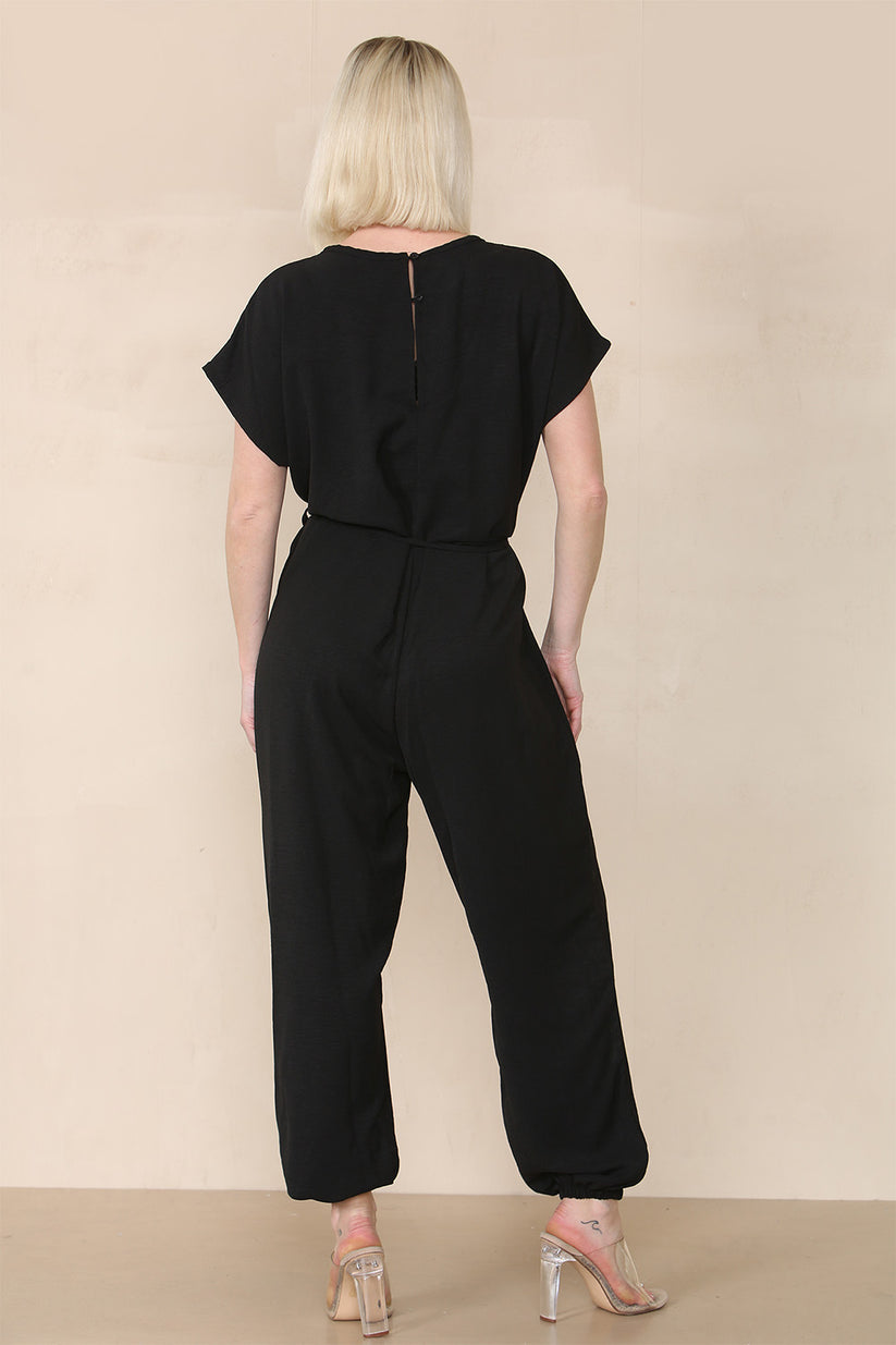 Ladies Tie Waist Harem Jumpsuit - Stylish Relaxed Fit