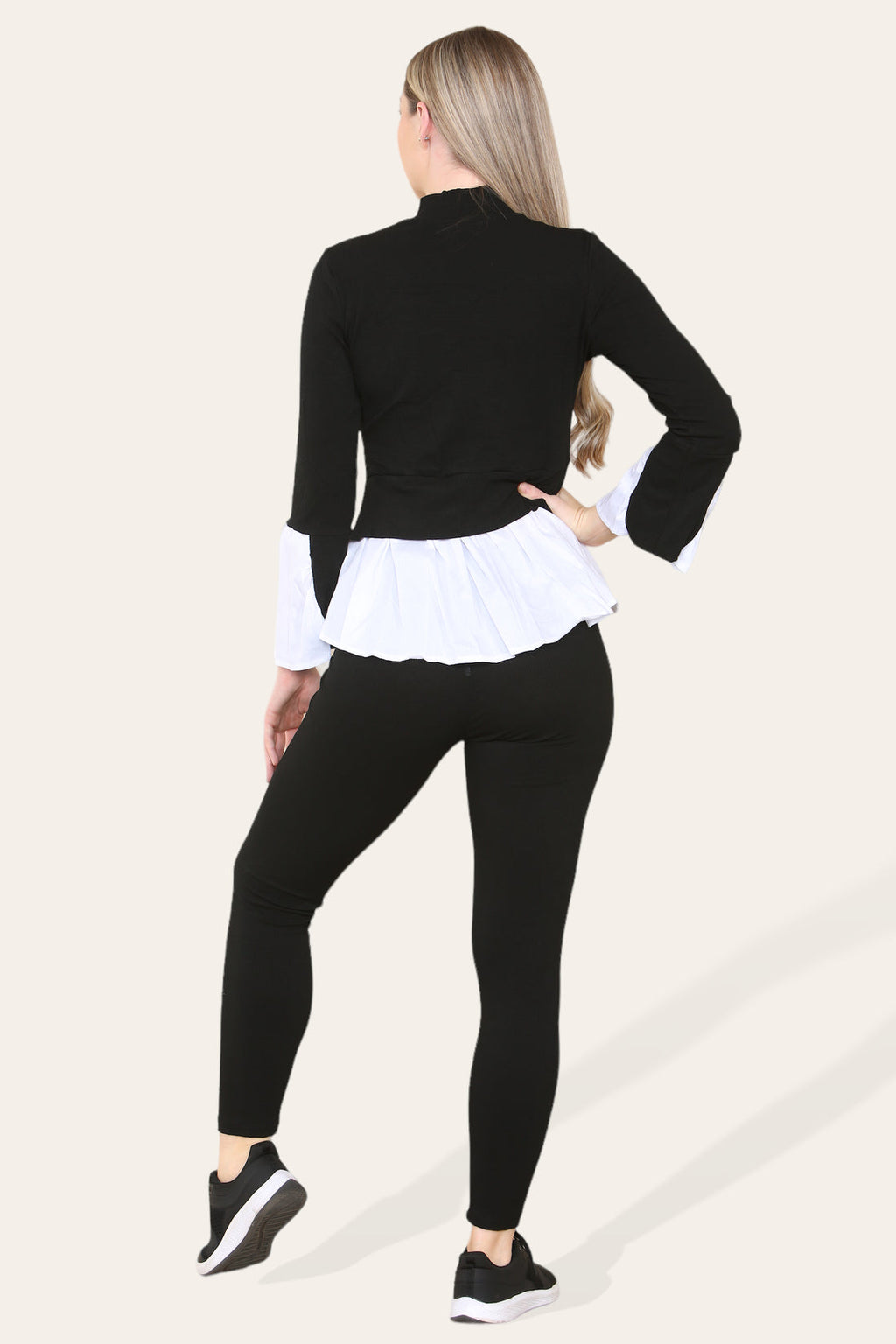 Ladies Ribbed Flared Shirt & Leggings Co-Ord Set - Loungewear Two Piece