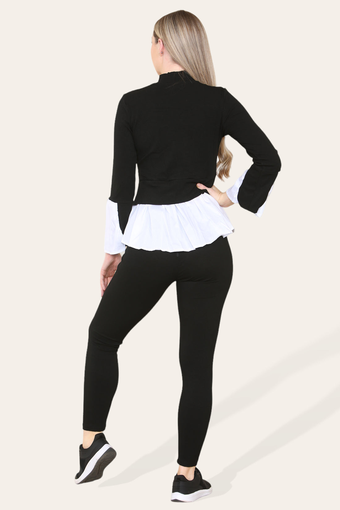 Ladies Ribbed Flared Shirt & Leggings Co-Ord Set - Loungewear Two Piece