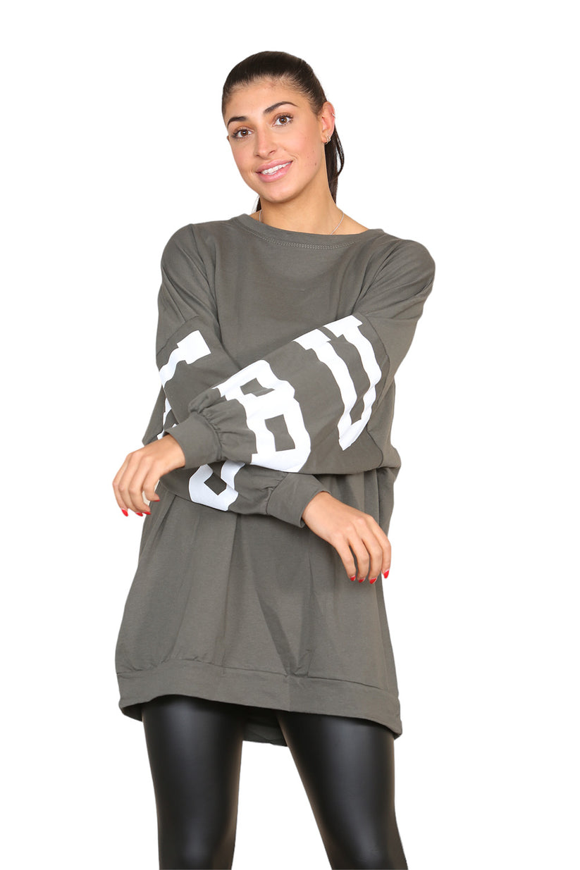 Ladies Buffalo Slogan Oversized Jumper Dress - Statement Print