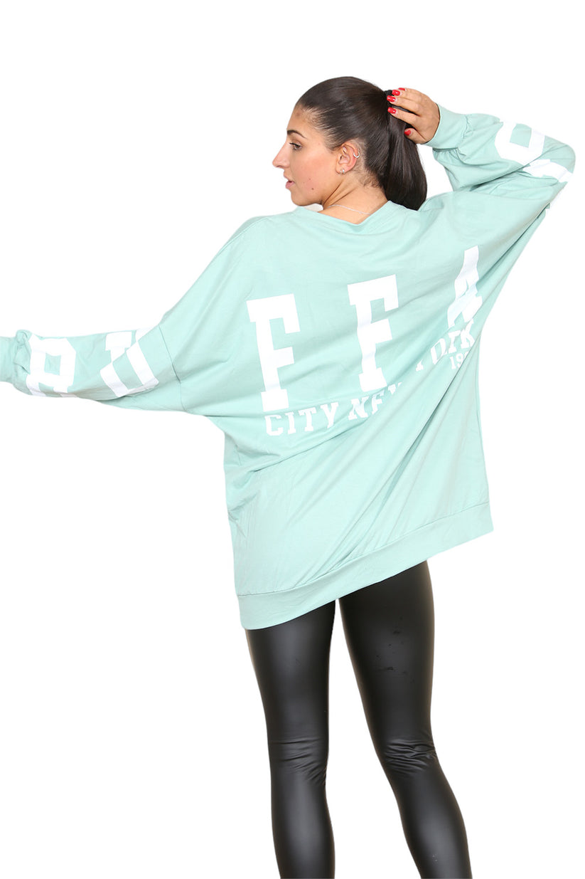 Ladies Buffalo Slogan Oversized Jumper Dress - Statement Print