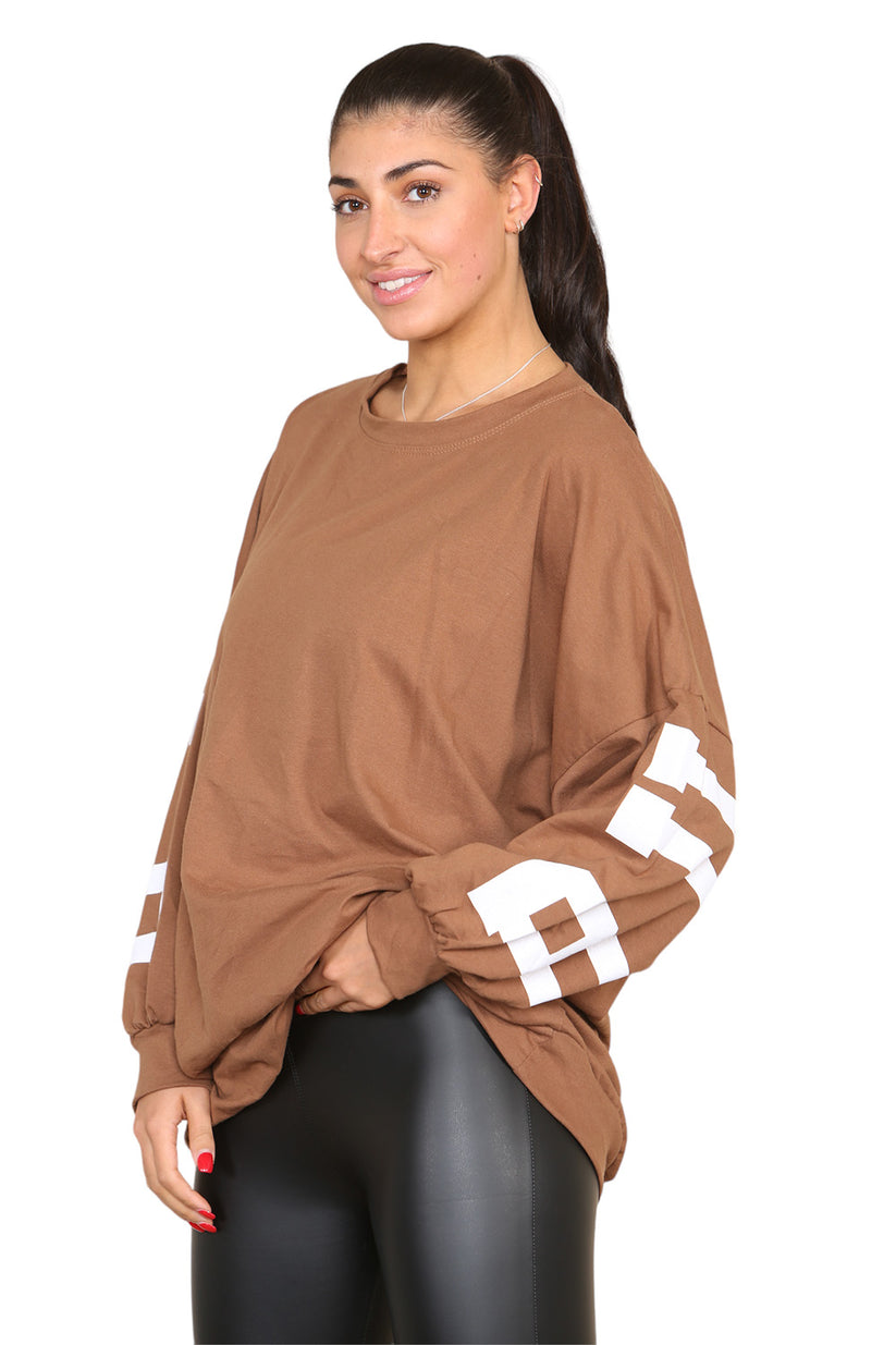 Ladies Buffalo Slogan Oversized Jumper Dress - Statement Print