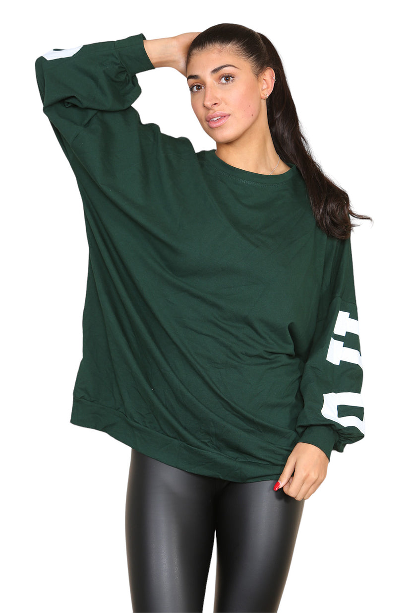 Ladies Buffalo Slogan Oversized Jumper Dress - Statement Print