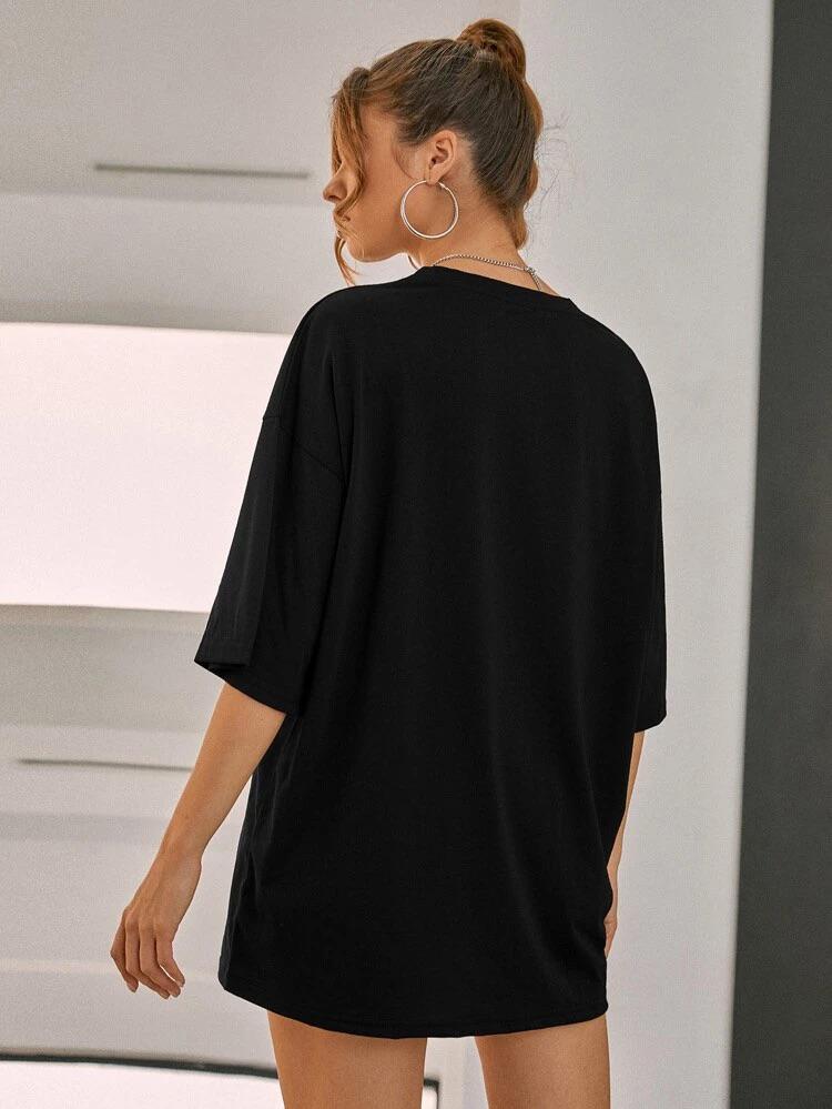 Ladies Oversized 'Whisper Words of Wisdom' Short Sleeve T-Shirt