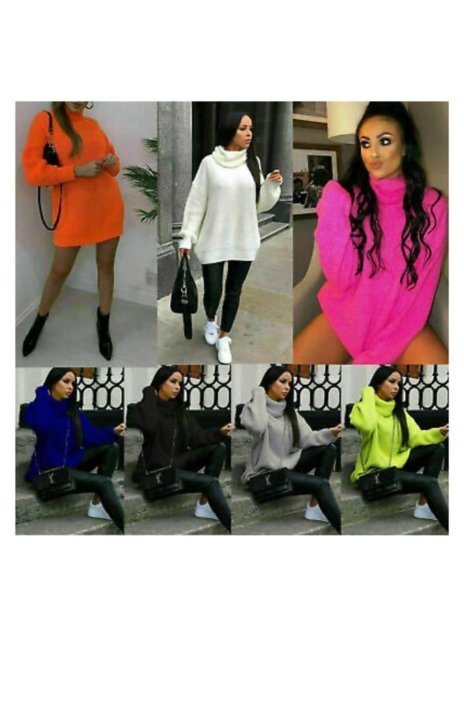 Ladies Polo Knitted Fluorescent Jumper - Bright & Stylish