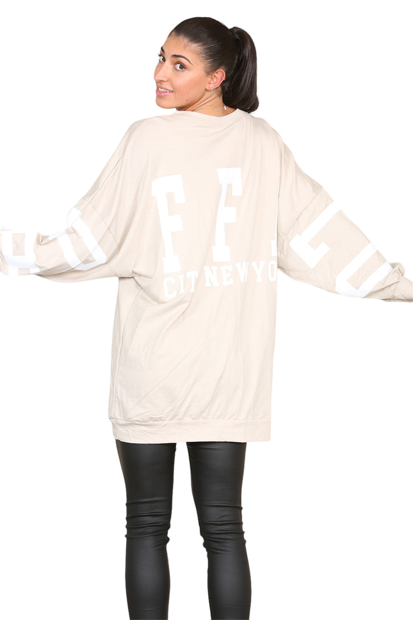 Ladies Buffalo Slogan Oversized Jumper Dress - Statement Print