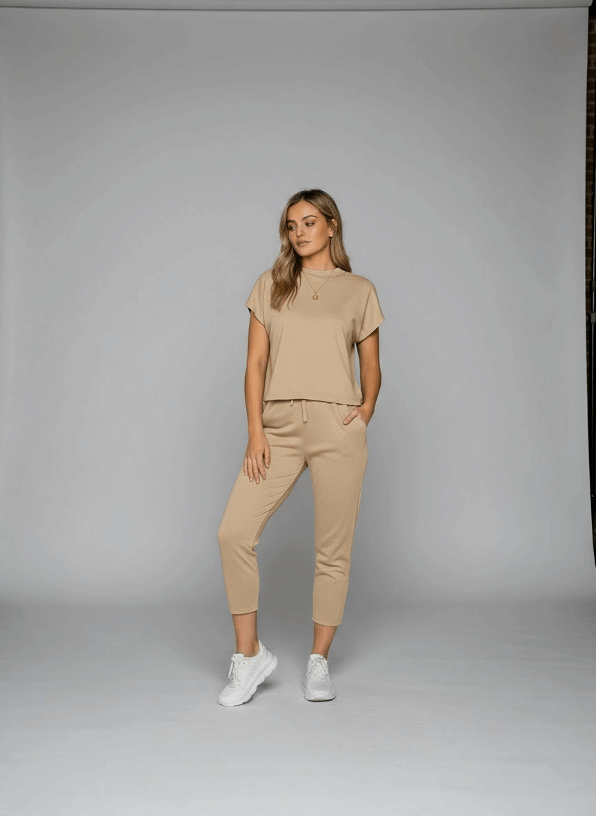 Beige loungewear - styled