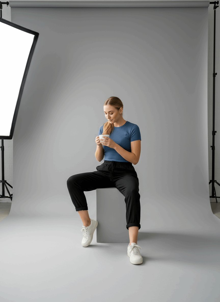 Black joggers studio