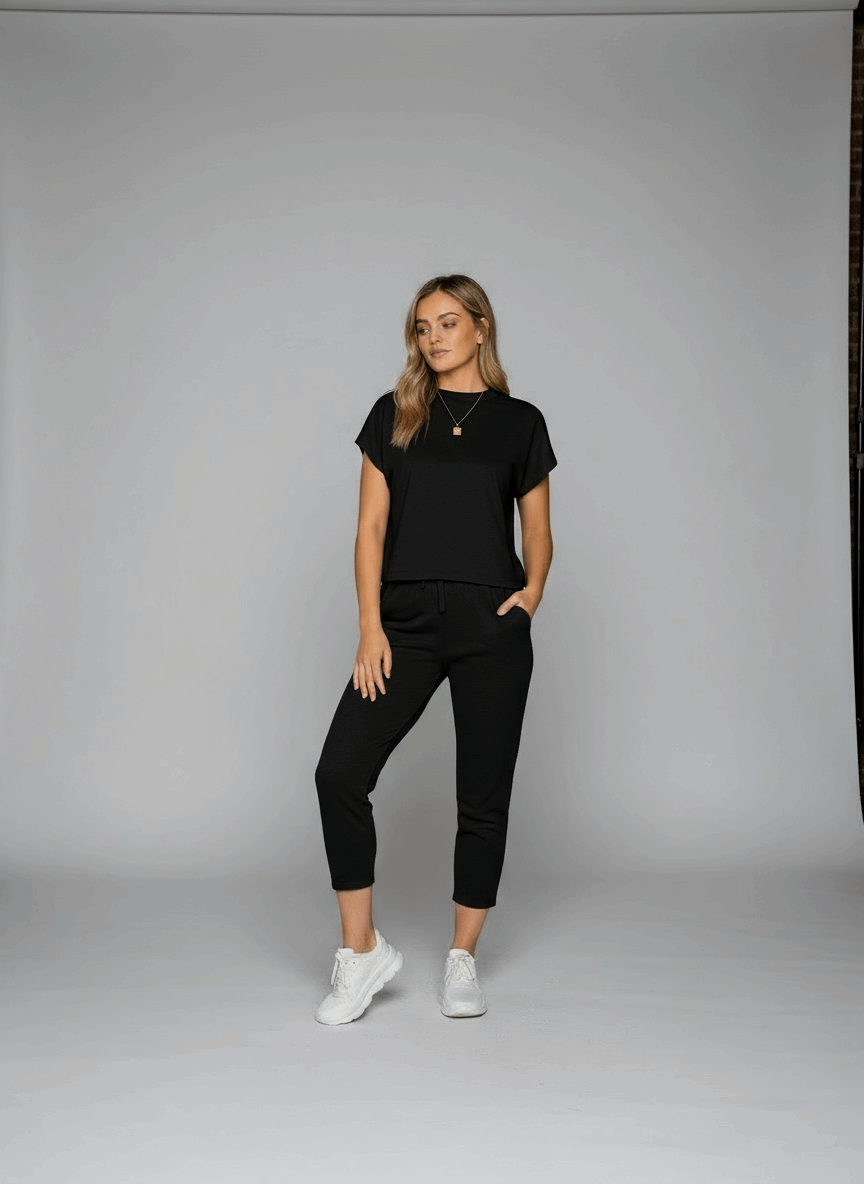 Black loungewear - styled