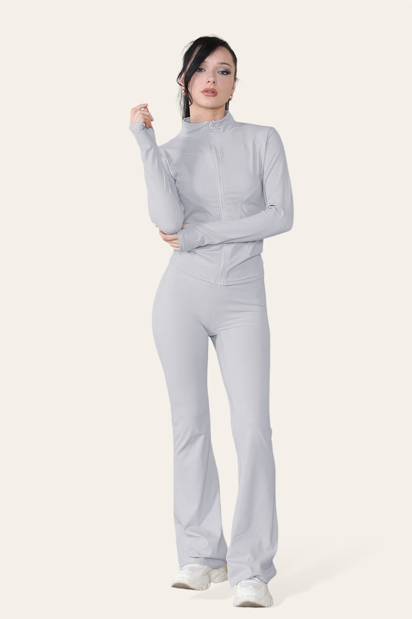 Ladies Fitted Yoga Zip Up Jacket - Lightweight Active Workout Top