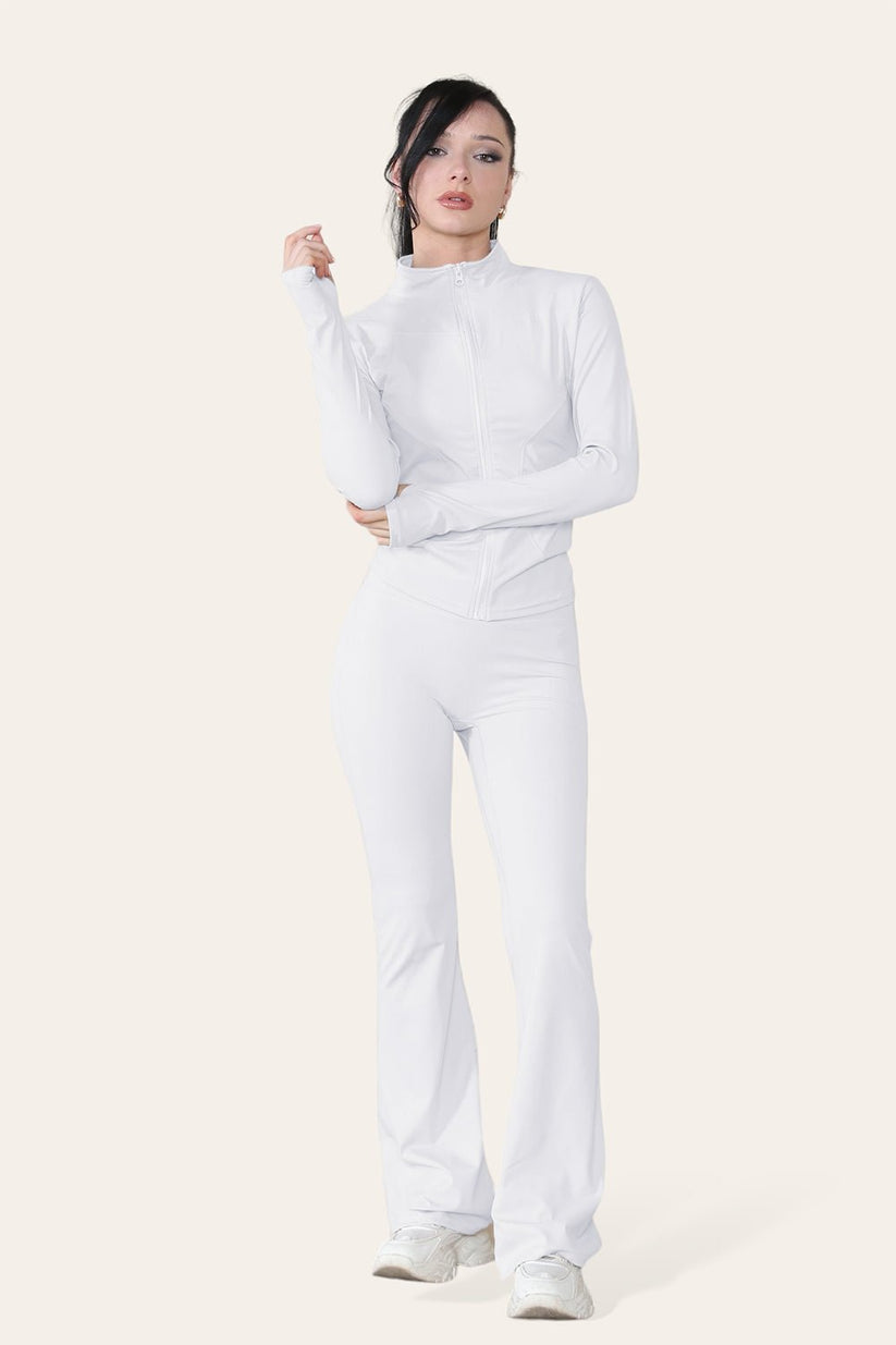 Ladies Fitted Yoga Zip Up Jacket - Lightweight Active Workout Top