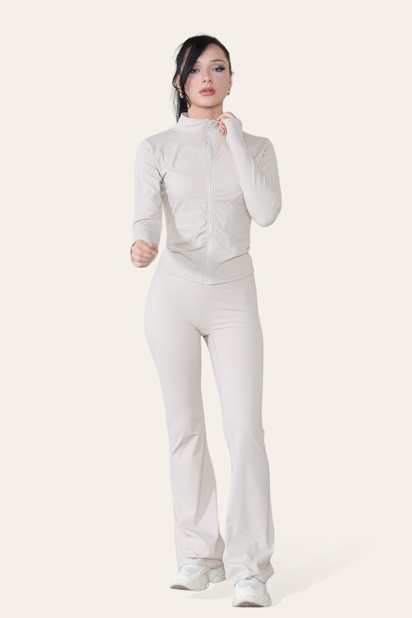 Ladies Fitted Yoga Zip Up Jacket - Lightweight Active Workout Top