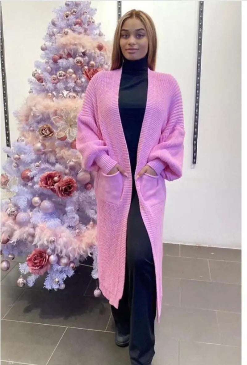 Ladies Relaxed Knitted Vest - Italian Long Sleeve Layering Piece