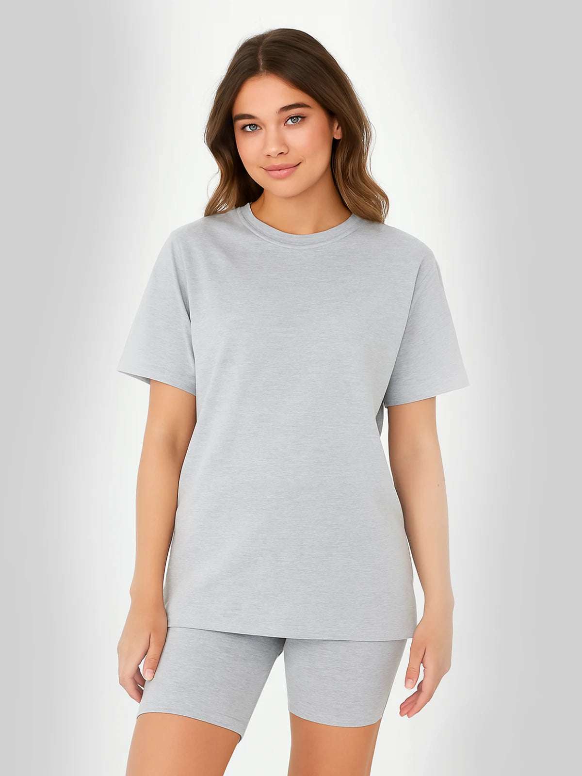 Ladies Side Split Cycling Shorts & Top Set - Activewear Two Piece