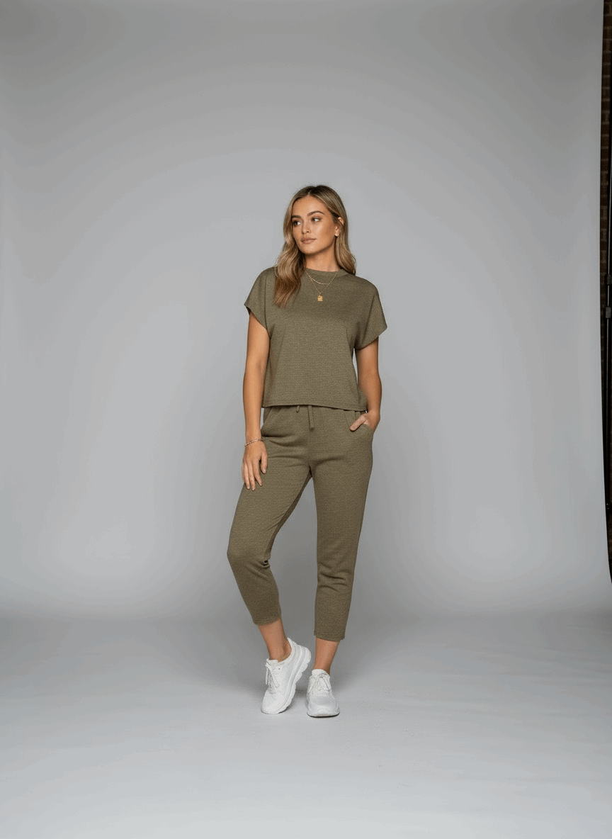 Khaki loungewear - styled