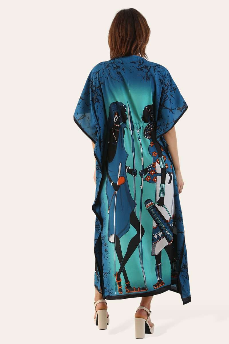 Elegant African Print Caftan Dress – Traditional Style with a Modern Touch